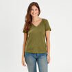T-shirt manches courtes vert olive femme