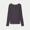 T-shirt manches longues gris fonc&eacute; femme