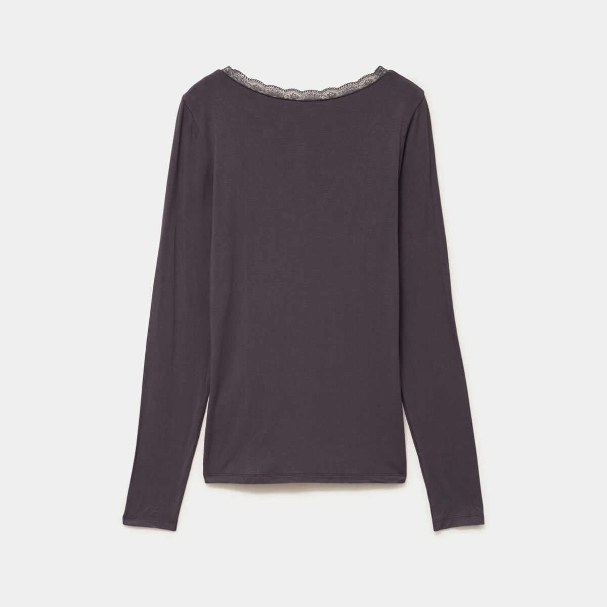 T-shirt manches longues gris fonc&eacute; femme