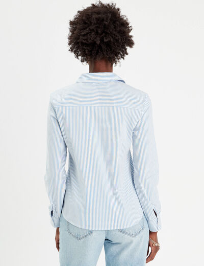 Chemise manches longues bleu ciel femme