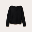 Pull avec col en V noir femme