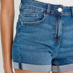 Short slim en jean denim stone femme
