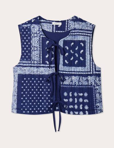 Gilet sans manches matelassé bleu marine femme