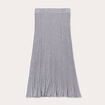 Jupe tricot midi droite gris clair femme