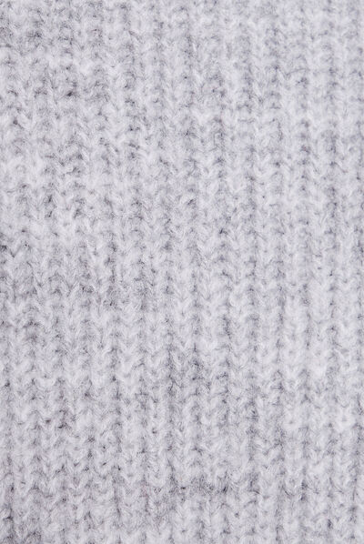 Robe pull droite avec boutons gris clair femme