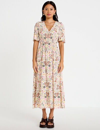 Robe &eacute;vas&eacute;e blanc femme