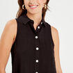 Chemise sans manches noir femme