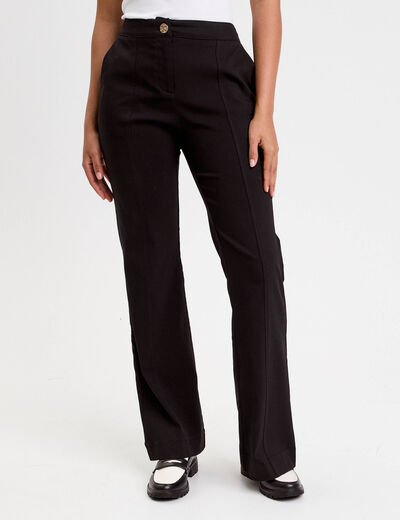 Pantalon bootcut stretch noir femme