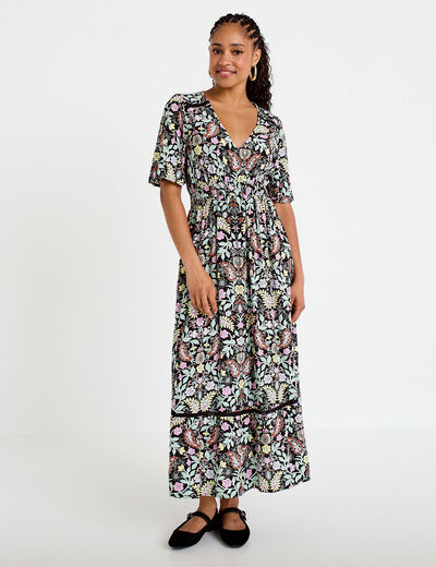 Robe &eacute;vas&eacute;e noir femme