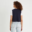 Veste matelassée nouée bleu marine femme
