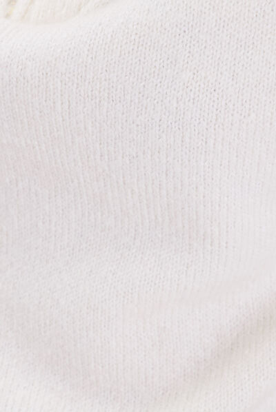 Pull débardeur avec col zippé ecru femme