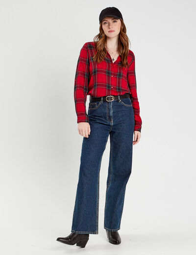 Chemise manches longues rouge femme
