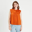 Blouse sans manches orange femme