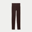 Leggings taille haute sans couture marron fonc&eacute; femme