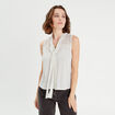 Chemise sans manches ecru femme