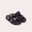 Sandales plates cloutées noir femme