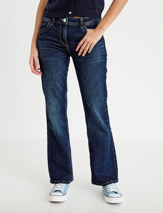 Jean bootcut taille basse denim stone femme