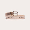 Ceinture perforée métallisée couleur or femme