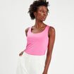 Débardeur effet seconde peau rose fushia femme