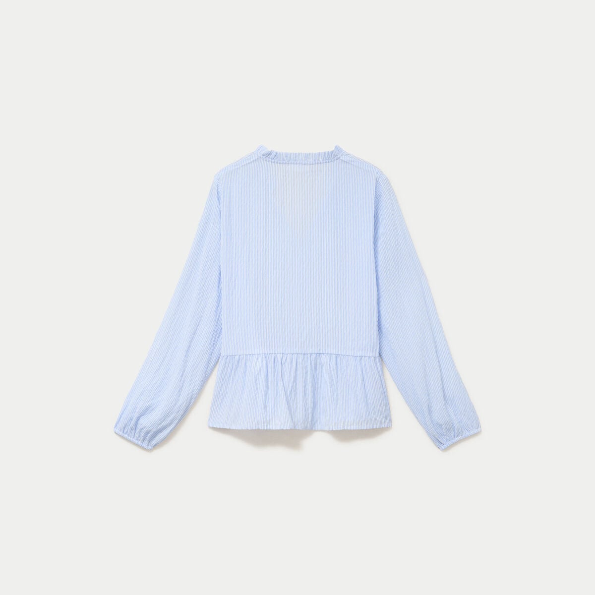 Blouse ample manches longues col v beige femme