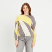 Pull manches longues jaune pastel femme