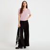 Pantalon large &agrave; pinces noir femme