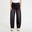 Jean barrel taille standard denim noir femme