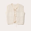 Gilet sans manches noué ecru femme