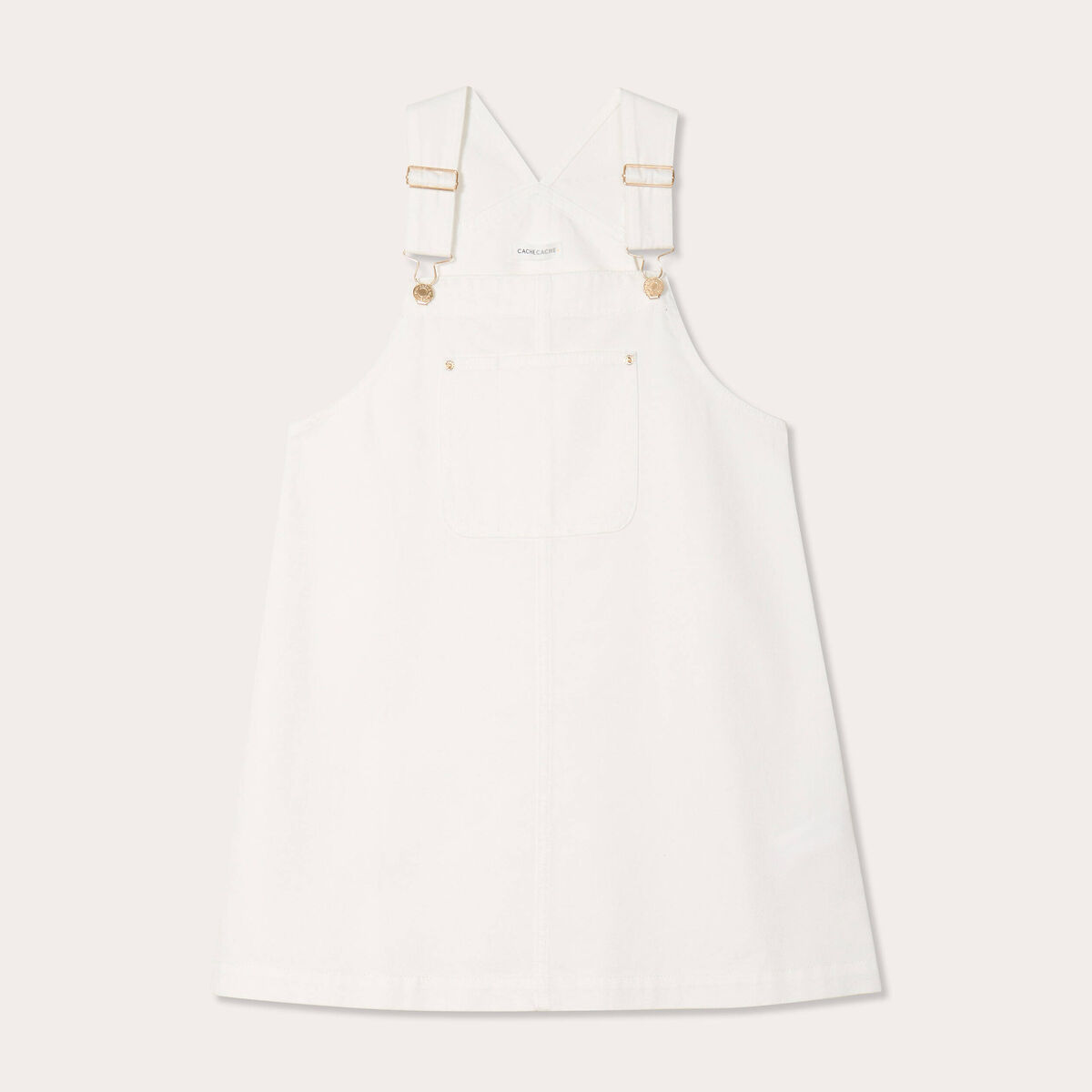 Robe salopette en jean blanc femme