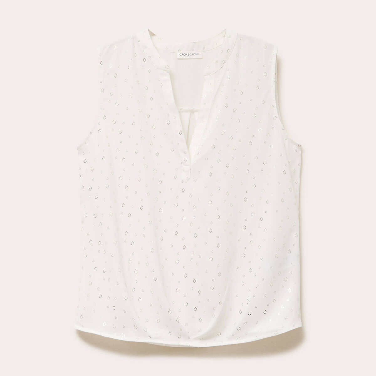 Blouse sans manches blanc femme