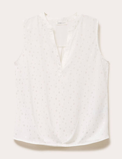 Blouse sans manches blanc femme
