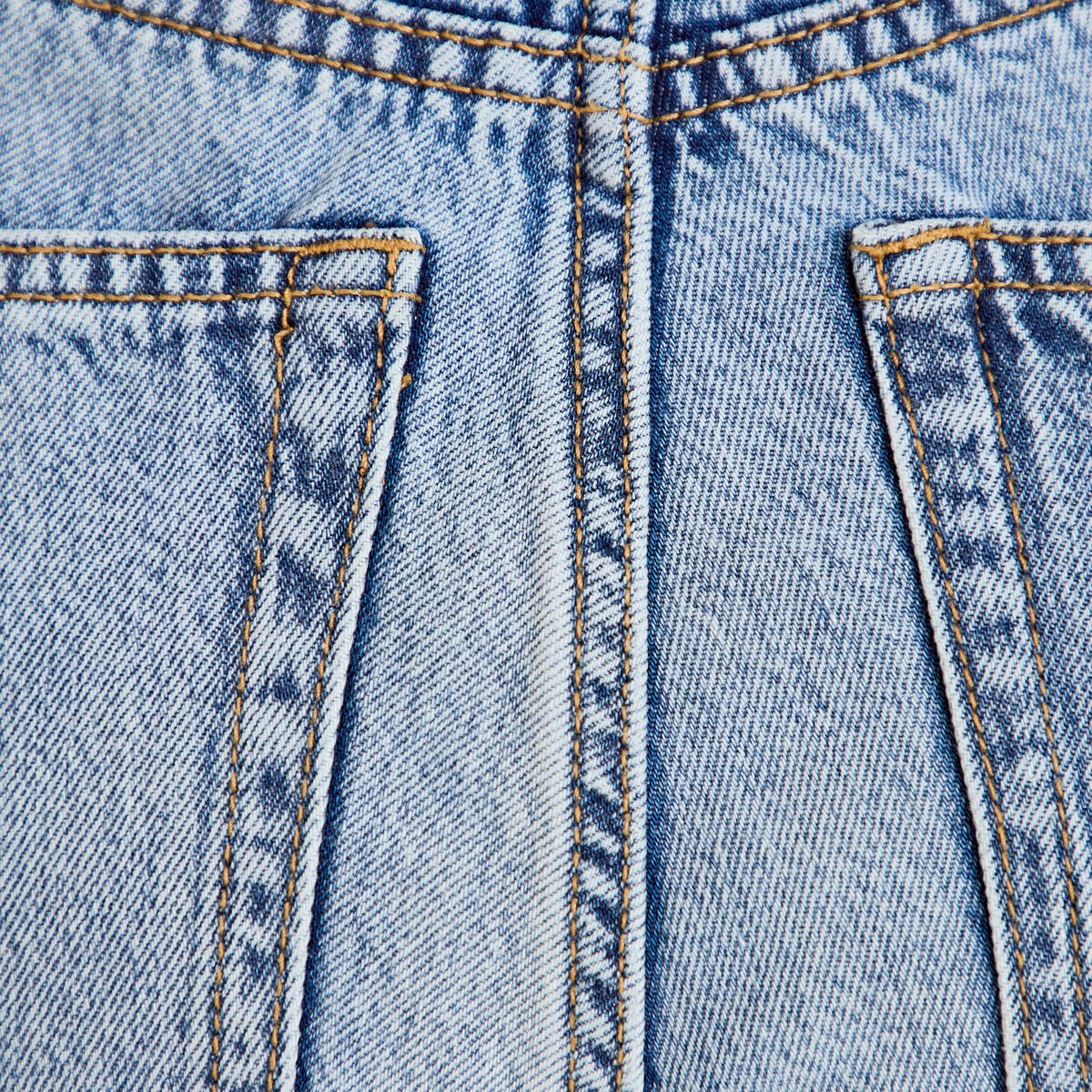 Jean wide leg taille haute Petite denim double stone femme