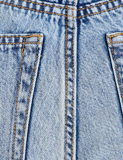 Jean wide leg taille haute Petite denim double stone femme