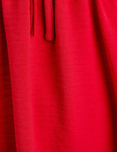 Robe évasée fluide élastiquée rouge femme