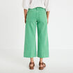 Jean wide leg cropped taille haute vert femme