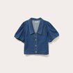 Blouse manches courtes en jean denim stone femme