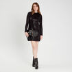 Robe évasée avec sequins noir femme