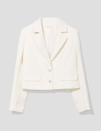 Veste blazer cintrée ecru femme