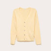 Gilet boutonn&eacute; avec col en V jaune pastel femme