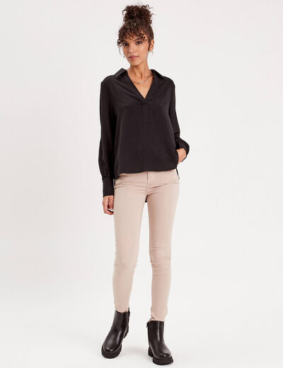 Pantalon skinny push up beige femme