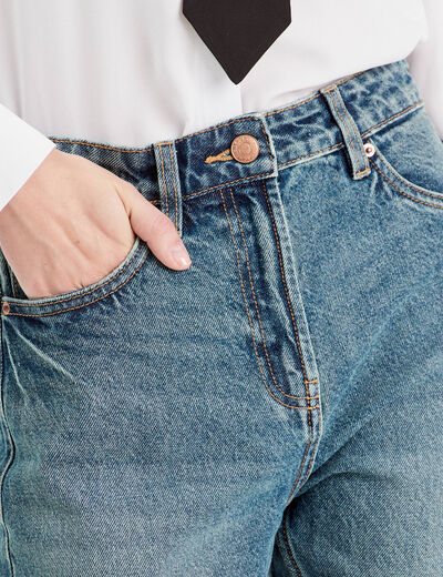 Jeans droit 5 poches denim dirty femme