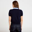 Polo col chemise manches courtes bleu marine femme