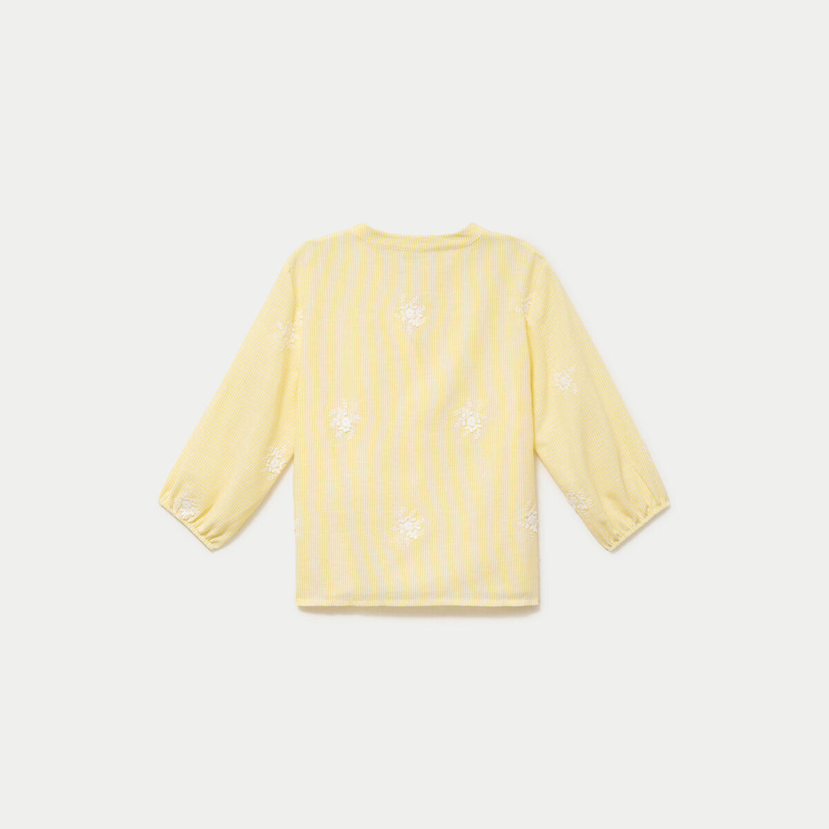 Blouse col tunisien jaune femme
