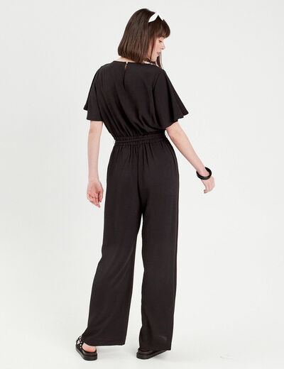 Combinaison pantalon fluide noir femme
