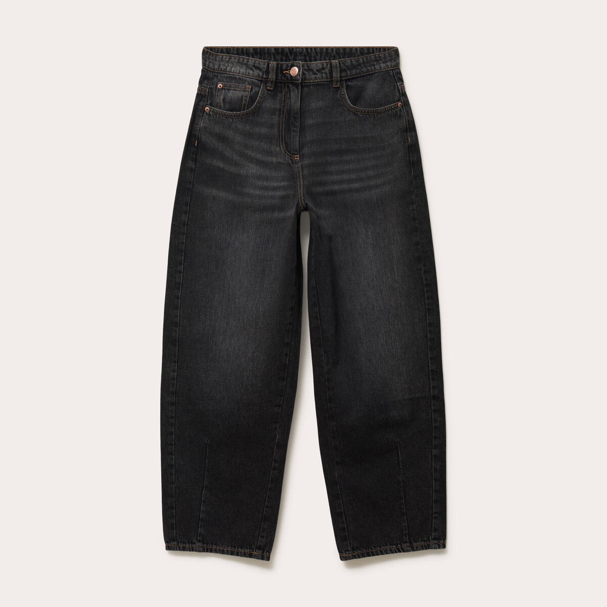 Jeans baggy taille basse denim snow noir femme