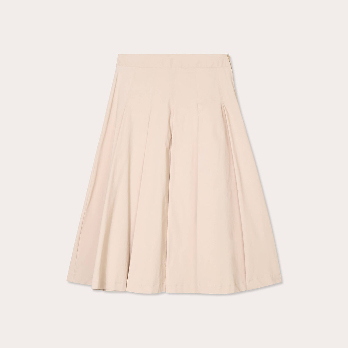 Jupe évasée plissée sable femme