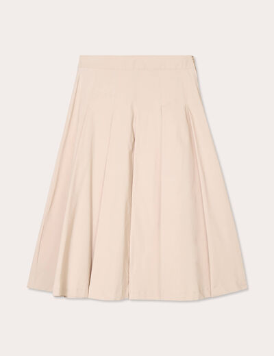 Jupe évasée plissée sable femme