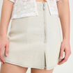 Jupe-short trapèze en jean denim bleach femme
