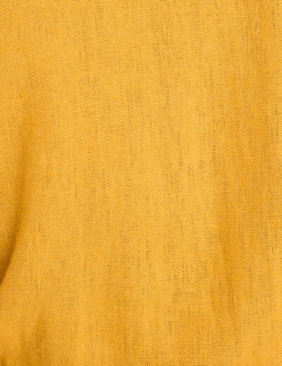 Combishort ceinturée contenant du lin jaune citron femme