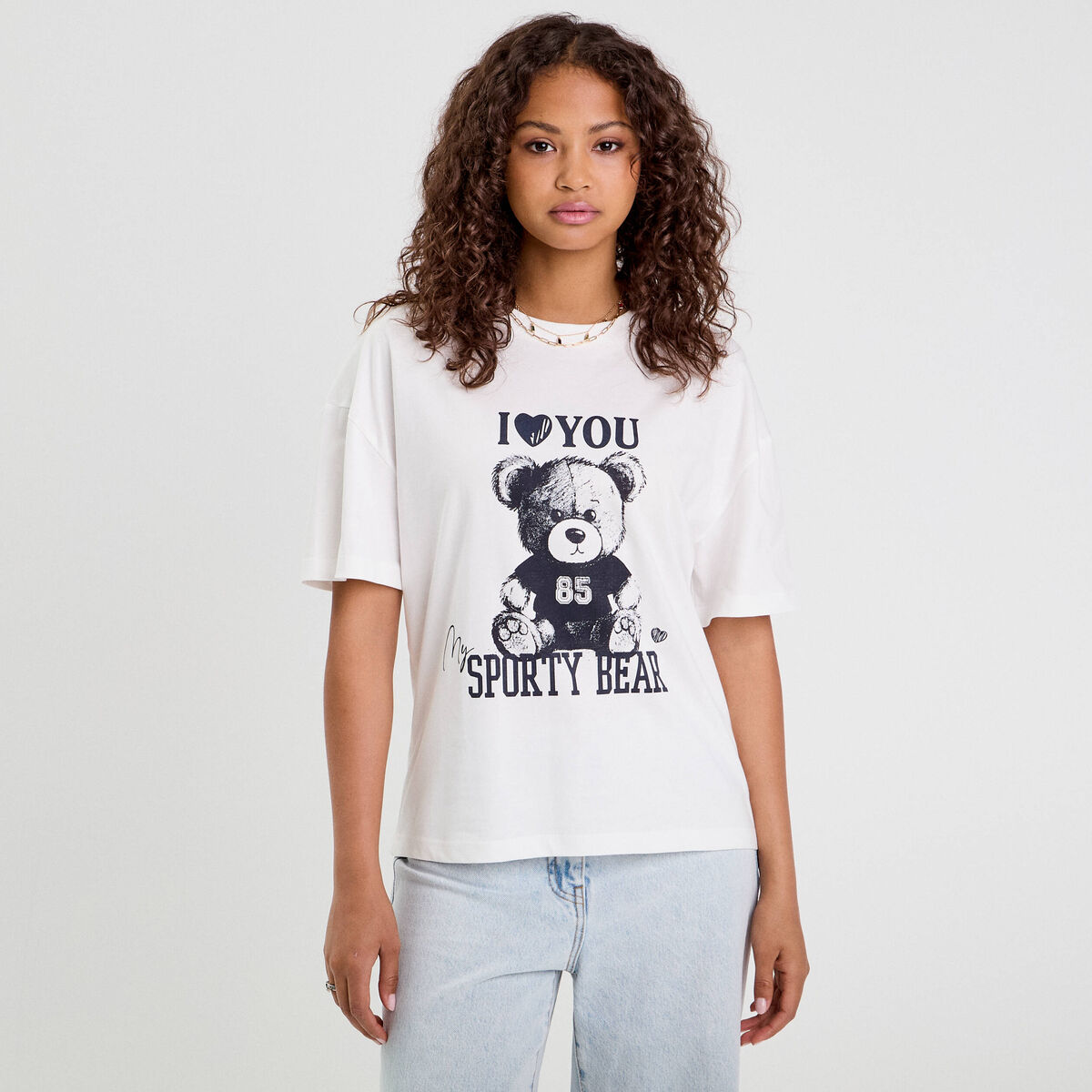 T-shirt manches courtes blanc femme